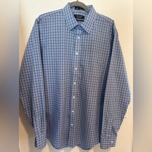 Nordstrom Men's Blue & Brown Plaid Button Down Shirt